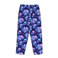 thumbnail image 3 of Lsque crystal Skull flower star Print Women's Pajama Pants, Lounge Pant - Comfortable Home Wear,Elastic Waistband, Stylish Design-Small, 3 of 9