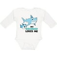 thumbnail image 3 of Inktastic My Grandad Loves Me with Cute Sharks Boys or Girls Long Sleeve Baby Bodysuit, 3 of 5