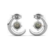Cate & Chloe Luna April Birthstone 18k White Gold Plated Women Stud Earrings, Swarovski Crystals