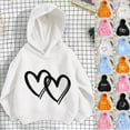 thumbnail image 2 of YUEHUA Girls Heart Graphic Hoodies Long Sleeve Cartoon Print White Pullover Hooded Sweatshirt Cute Casual Tops for Girl, Size 7-8 Years, 2 of 4