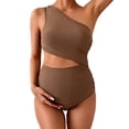 thumbnail image 3 of MuXiKeJi Clothes Maternity Swimsuit One Piece One Shoulder Ribbed Pregnancy Bathing Suit, 3 of 7