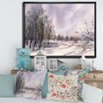 thumbnail image 2 of Designart 'Purple Snowy Tones With Winter Landscape' Traditional Framed Canvas Wall Art Print, 2 of 5