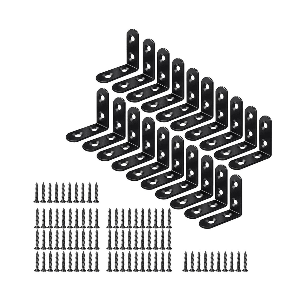 20PCS L Bracket Corner Bracket, Steel L Brackets for Shelves, Metal