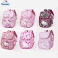 thumbnail image 2 of Sanrio-mochila impermeable con estampado Floral para niños, bolsa de estudiante con estampado de gatito de dibujos animados, cremallera, solapa, reducción de carga, protección de la columna vertebral, 2 of 4