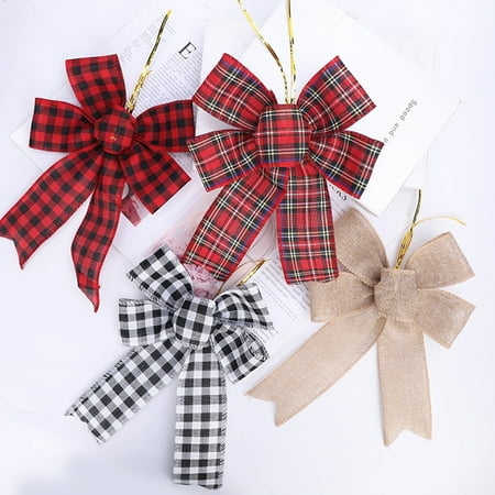 

Christmas Pendant Rustic Eye-catching Imitation Linen Multi-purpose Christmas Hanging Bows Hanger for Home Beige Imitati