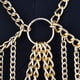 thumbnail image 4 of Cadena de pecho cruzada sexy Shuxiu Wang Multicapa de oro con perlas para mujeres Y niñas, 4 of 5