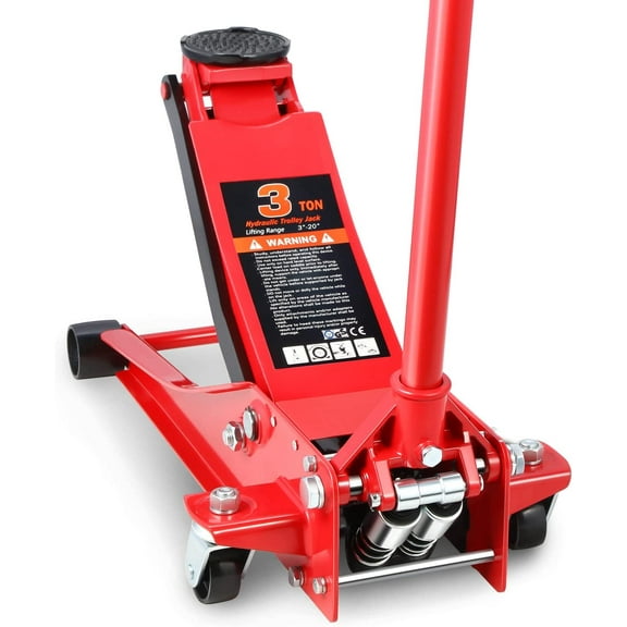 DNA Motoring TOOLS-00235 Low Profile Hydraulic Trolley Service Garage Floor Jack 3 Ton