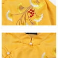 thumbnail image 5 of YM YOUMU Women Chinese Ethnic Floral Embroidery Shirt 3/4 Sleeve Frog Button Mandarin Collar Cotton Linen Blouse, 5 of 5