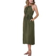 thumbnail image 4 of VESTIDOS MIDI VERANO CON CINTURÓN DE CUELLO HALTER PARA MUJER INSPIRADOS EN CHIC TALLA XS VERDE EJÉRCITO, 4 of 6