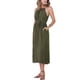 thumbnail image 4 of VESTIDOS MIDI VERANO CON CINTURÓN DE CUELLO HALTER PARA MUJER INSPIRADOS EN CHIC TALLA XS VERDE EJÉRCITO, 4 of 6