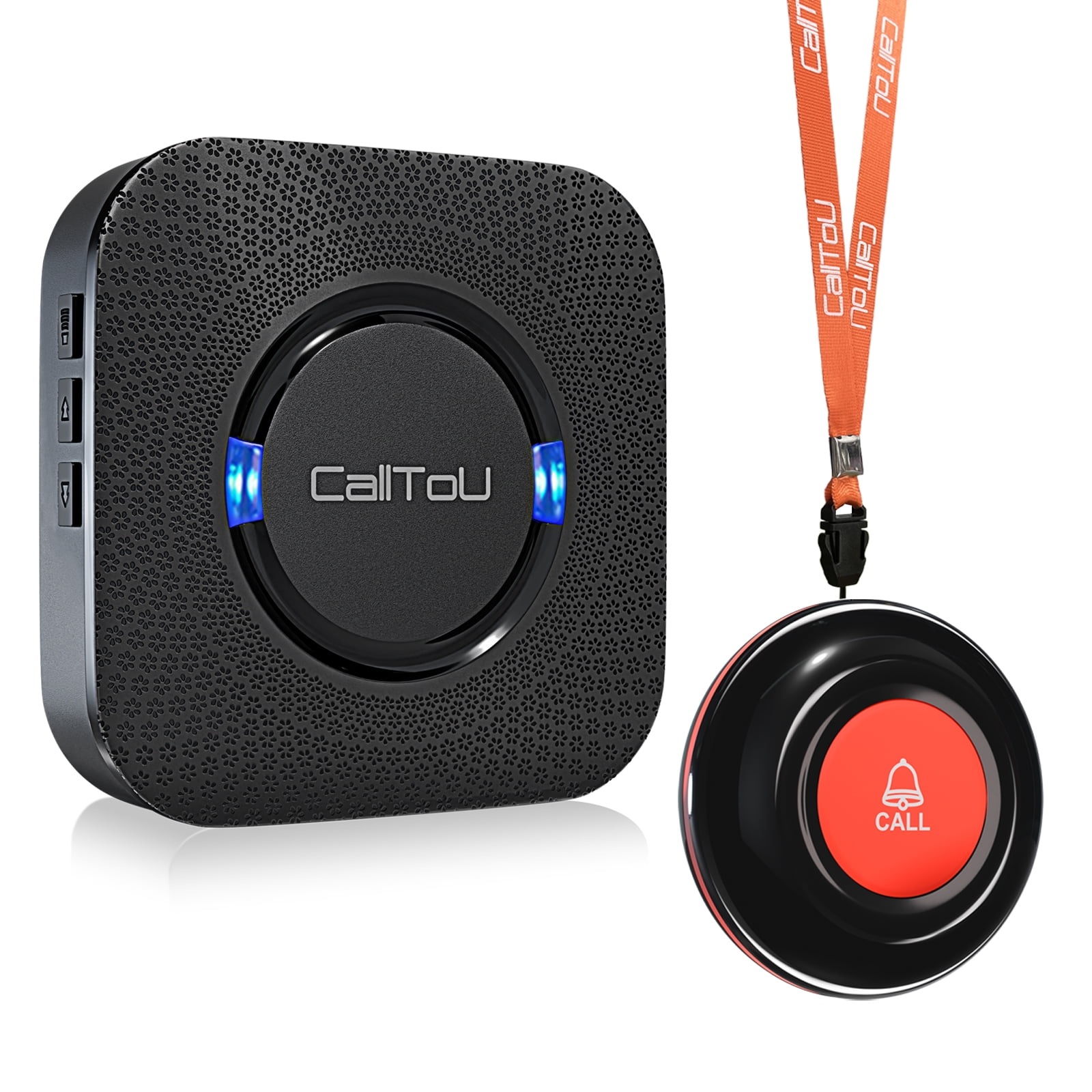 CallToU Wireless Caregiver Pager for Elderly at Home, 1 Receiver and 1 SOS Call Button, Black
