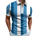 thumbnail image 2 of Floenr Mens T Shirts,Mens Colorblock Stitching Lapel Button Up Short Sleeve Shirts, 2 of 5