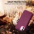 thumbnail image 6 of iPhone 11 Case, Heavy Duty Shockproof 3-Layer Full Body Protective High Impact Tough Hybrid Rubber Rugged Durable Phone Cover for iPhone 11 6.1'' - Wine Rosered, 6 of 14