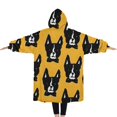 thumbnail image 2 of Oversized Wearable Blanket Hoodie,Boston Terrier Sherpa Blanket Hoodie with Super Pockets,Super Warm Fuzzy Pullover for Women & Men, 2 of 6