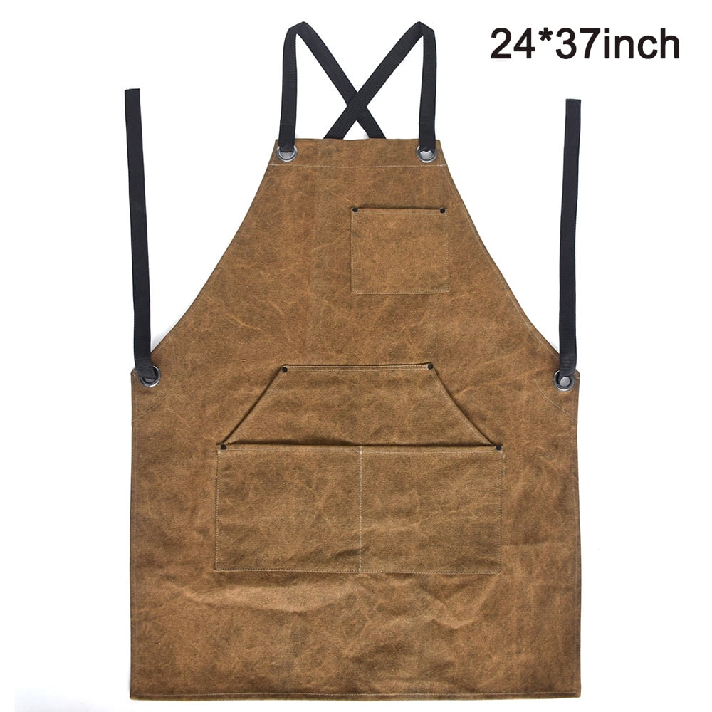 Welders Apron Heavy Duty Tools Shop Work Apron Leather Flame Resistant Welding Jacket with Cowhide Leather and Adjustable Size Protective Foot