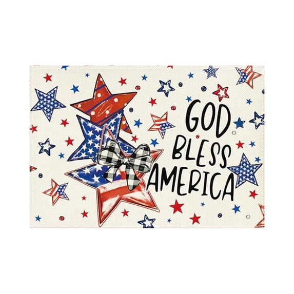 God Bless America Patriotic Placemats, 250th Anniversary Star Stripes Table Mats for 4th of July Party Decor
