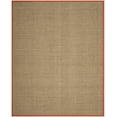 thumbnail image 2 of SAFAVIEH Natural Fiber Arbor Bordered Area Rug, Natural/Rust, 9' x 12' - Large - Coastal Design, Natural & Rust, Seagrass, Ideal for Entryway, Kitchen, Living Room, Office, 2 of 12