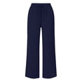 thumbnail image 4 of Tqcoqu Womens Casual Pants Loose High Waist Cropped Palazzo Beach Pants Summer Outfits 2026 Trendy,Navy Women's S-XXL, 4 of 6