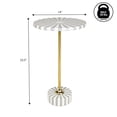 thumbnail image 3 of JONATHAN Y Gray, White and Gold Metal and Resin End Table, 14" x 23.5" Art Deco Glam Sunburst Round Pedestal Side Table for Living Room END1004B, 3 of 8
