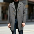 thumbnail image 7 of Fnooota Mens Mid-length Peacoats, Double Breasted Lapel Collar Casual Winter Wool Blend Coats for Men Gray Size XL, 7 of 7