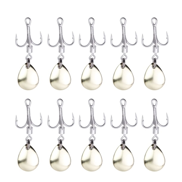 10 unids/set de 3 anzuelos de pesca con púas de Metal con lentejuelas giratorias (lágrima dorada) Ehuebsd Para estrenar