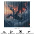 thumbnail image 2 of Watercolor Castle Magic Dragon 4 Pcs Waterproof Shower Curtain Set,Vintage Western Mid Century Architecture Anime Dragon with Waterproof Toilet Cover Shower Mat Rugs, 2 of 8
