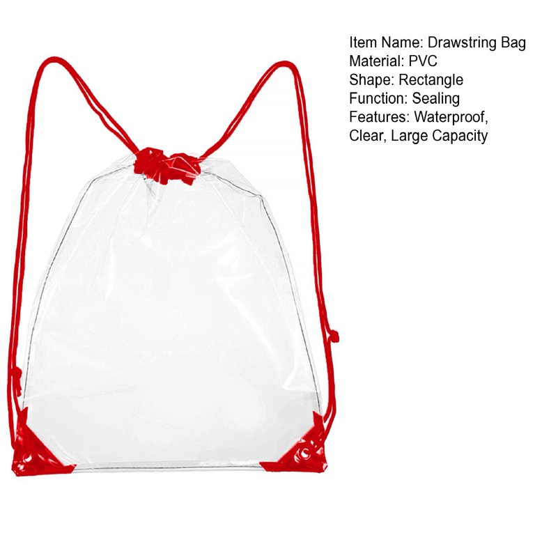 CherryHome Transparent Drawstring Bag Clear Waterproof Pvc  display picture 3