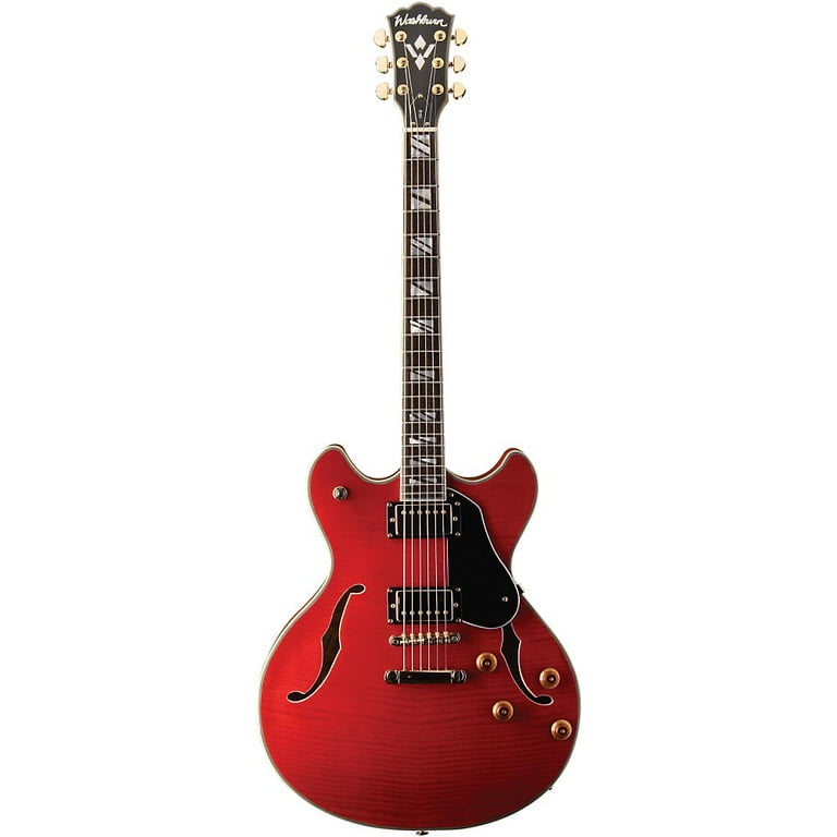 Washburn USM-HB35 Hollowbody Dual Humbucker Electric Guitar Red