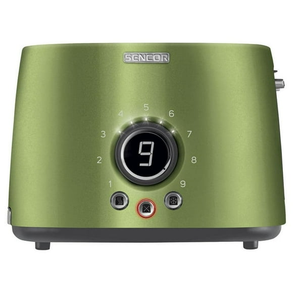 Sencor STS-6050GG 2-Slice Premium Metallic Toaster with Digital Button and Toaster Rack (Light Green)