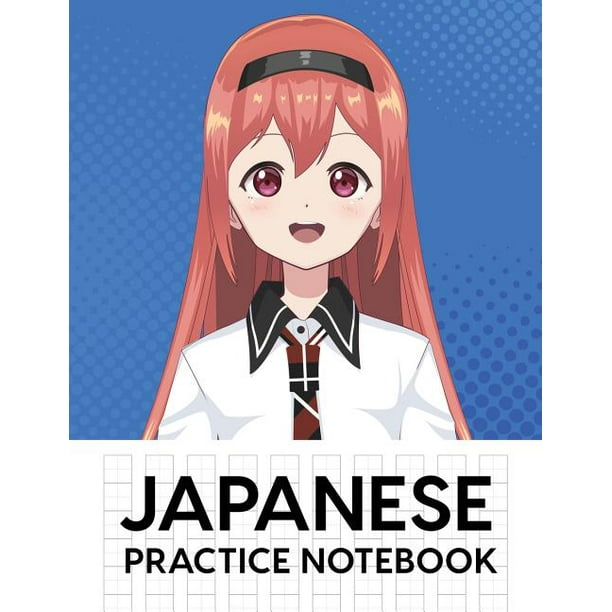 Japanese Practice Notebook Blank 200 Box Composition Book For Writing Kanji Hiragana Or Katakana Anime Girl Blue Walmart Com Walmart Com,Casual Anime Male Clothes Drawing
