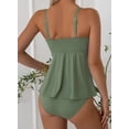 thumbnail image 3 of DOKOTOO Women's Swimsuit Tankini Tummy Control Metal Shell Two Piece Bathing Suits Padded Tankini Swimwear Green L US12-14, 3 of 11