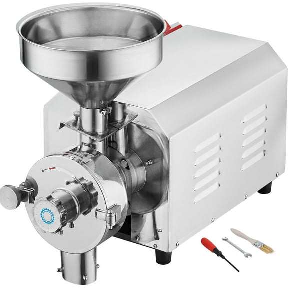 KFFKFF Soybean Grinding Unit for Commercial Use - 2200W Spice Grinder, 50 KG/H Capacity, Made of Stainless Steel Not For Wet/Oily Grain.