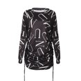 thumbnail image 3 of Womens Dresses Clearance Plus Size Women's Trendy Pullover Off Shoulder Print Drawstring Ruched Long Sleeve Dress Gray L JE, 3 of 7