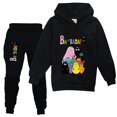 thumbnail image 1 of Chándales casuales de manga larga para niños, suéter divertido, sudaderas con capucha para niños y niñas, conjuntos de ropa PVD + FJJ Barbapapa zhangmenya LED, 1 of 2