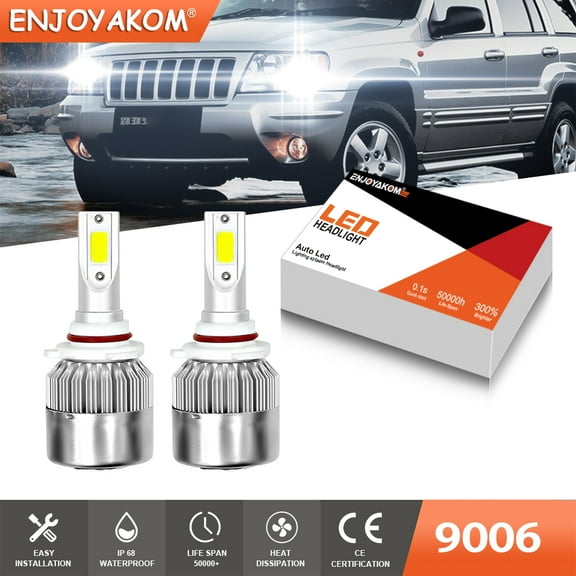 2pcs 9006 LED Low Beam Bulbs For Dodge Stealth 1994-1996 9006 HB4 LED Headlights 6000K White