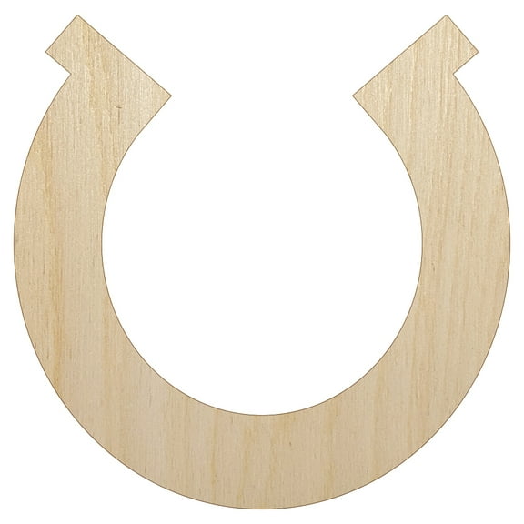 Horseshoe Lucky Solid Wood Shape Unfinished Piece Cutout Craft DIY Projects - 4.70 Inch Size - 1/8 Inch Thick