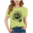 thumbnail image 2 of Spazoro Toddler Girls T-shirts, Graphic Casual Summer Crewneck Short Sleeve Tops Tee Green Size 12-13T, 2 of 4