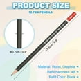 thumbnail image 2 of 5B Drawing Pencils for Sketching, 12PCS Sketch Pencils for Drawing Art Pencils Graphite Wood Pre-sharpened for Drawing Sketching Artists, Black Red, 2 of 6