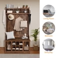thumbnail image 7 of 2024 New Hall Tree with Bench and Shoe Storage, Entryway Bench with Coat Rack, Mudroom Bench with 8 Open Compartments, Side Hooks & Top Shelf for Hallway, Living Room, 7 of 7