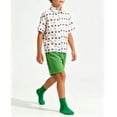thumbnail image 6 of hoksml Boys Polka Dot Short Sleeve Shirt and Elastic Shorts Set, Back to School Outfit, Breathable 2PCS, Machine Washable Uniform Alt, 6 of 7