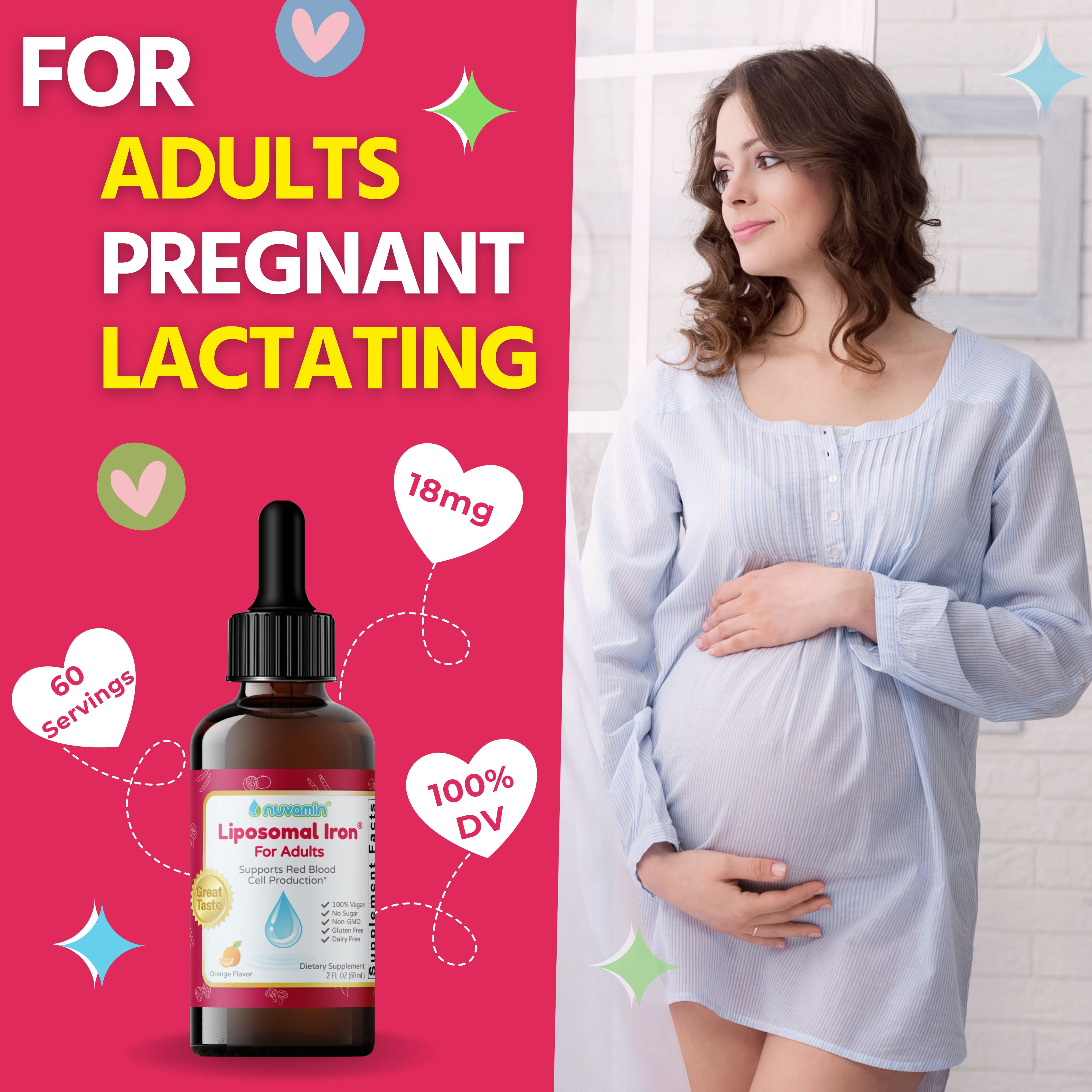 Nuvamin – Liquid Iron Drops for Women, Adults, Pregnant, Lactating, 2Fl.Oz (60ml), 60 Daily Servings. Great Taste - All Natural - Vegan - Superior Absorption, Orange Flavor