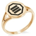 thumbnail image 1 of Stainless Steel Inaba Samurai Crest Minimalist Oval Top Polished Statement Signet Ring, 1 of 1