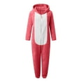 thumbnail image 4 of YunPes Girls Fleece Onesie Warm Animal Fleece Bed Jumpsuit Kids Cute Winter Plain Zip Up Long Sleeve Soft Fuzzy Bear Hooded Romper, 4 of 6