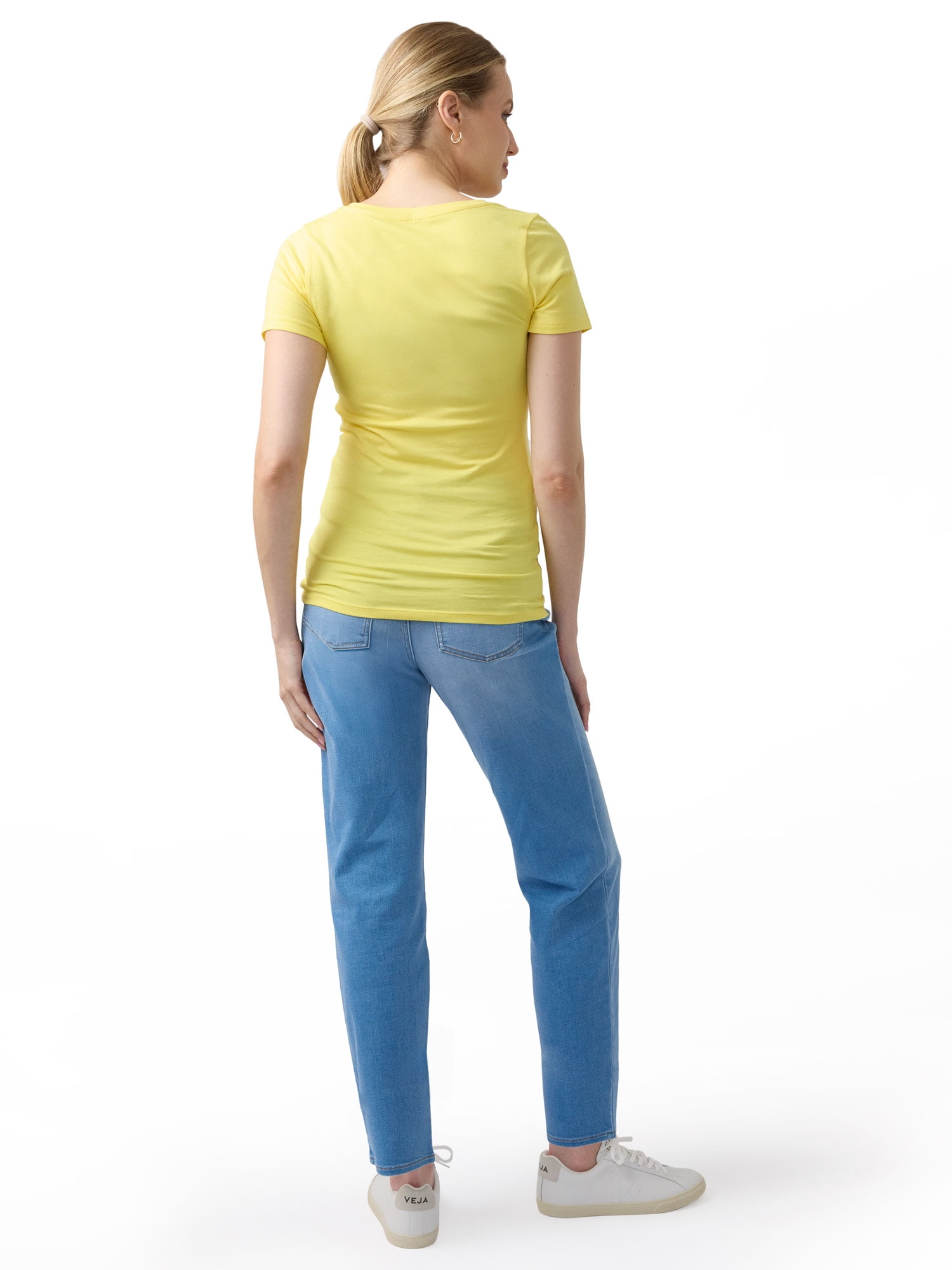 Ingrid & Isabel For Every Belly Women's Maternity Short Sleeve Fitted Scoop Tee, Sizes S-XXL