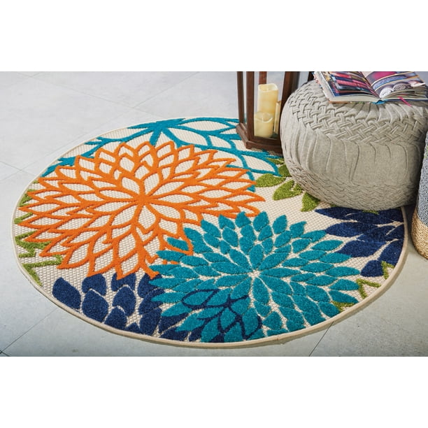 Walmart Tropical Oasis Indooroutdoor Floral Multicolor Area Rug