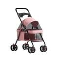 thumbnail image 2 of TidBay 4 Wheels Dog Cat Stroller, Outdoor Travel Pet Folding Stroller, Dog Cat Cage Stroller with Cup Holder, Breathable and Visible Mesh for Small Dog, 2 of 6