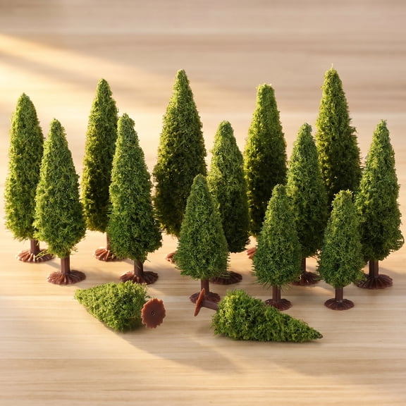 BESTYASH 15-Piece Tree Model Set for Landscape Decoration and Model Scenery Display