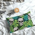 thumbnail image 5 of Honeii Skull and Palm Leaves Print Pillow Cases,Plush Throw Pillow Covers,Decorative Pillowcase for Sofa, Couch, Living Room-14"x20", 5 of 6