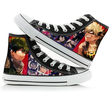 

Anime My Hero Academia High Top Canvas Sneakers Printed Flats Shoes Slip-Ons Lace-up Skateboarding Shoes