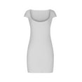 thumbnail image 3 of Lenpel Women's Summer Mini Dress Cap Sleeve Square Neck Ruched Bodycon Pencil Dress Slim Going out Outfits, 3 of 5
